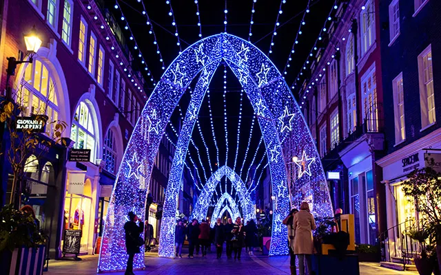 Mayfair Christmas lights in London