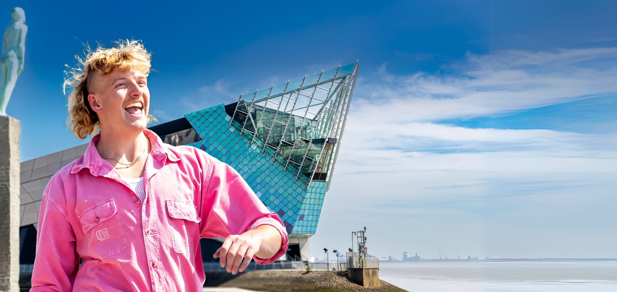 Jack in front of The Deep aquarium in Hull