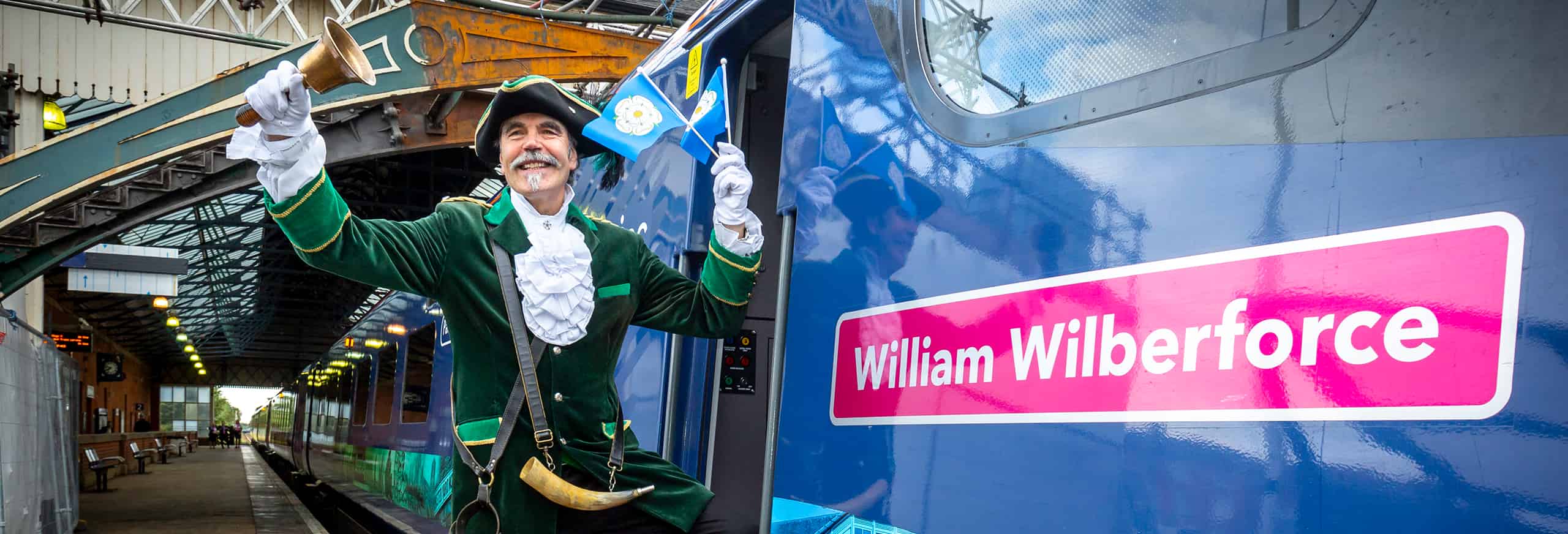 Town Crier on board a Hull Trains service