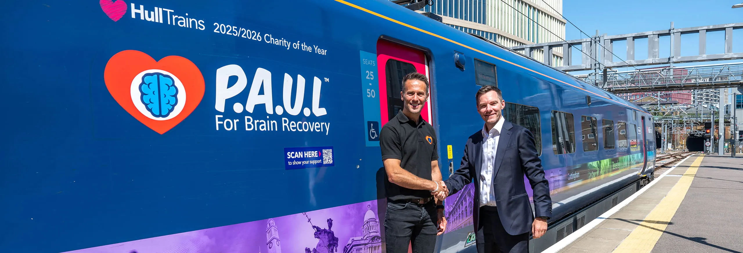 Hull Trains and PAUL for Brain Recovery at London Kings Cross July 2025