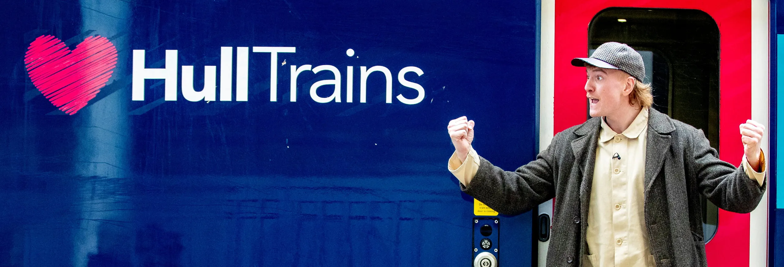 Jack outside of a Hull Trains services in the plaform at Hull station