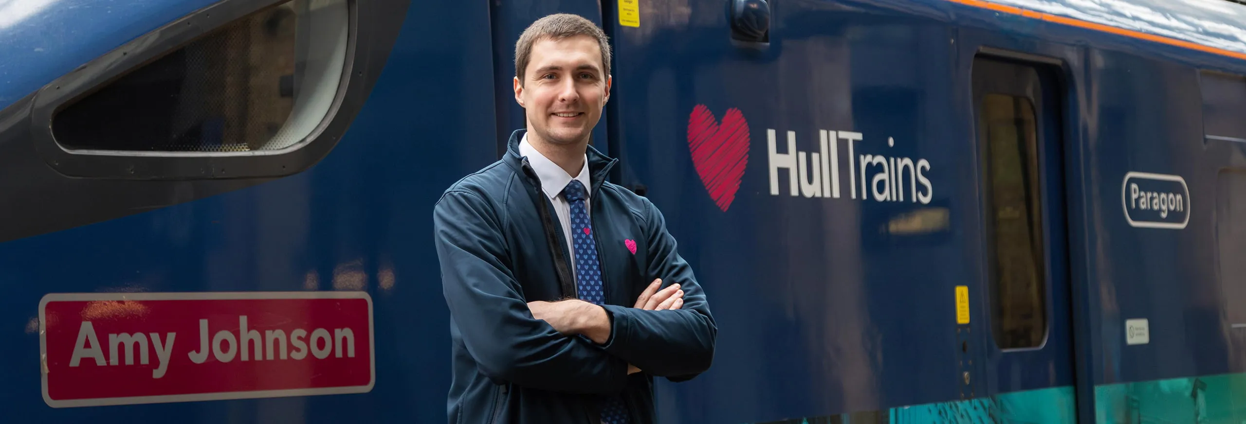Train driver Matt on the platform at London Kings Cross for National Apprenticeship Week