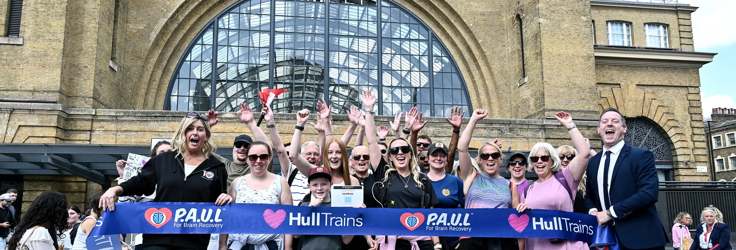 Hull Trains colleagues at the Walking the Route finish line at London Kings Cross