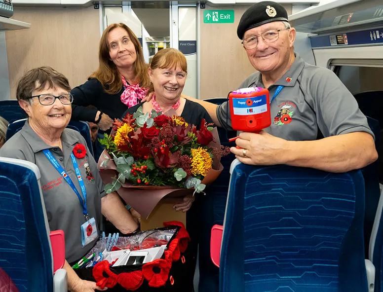 Denis and Barbara onboard the Poppy Express