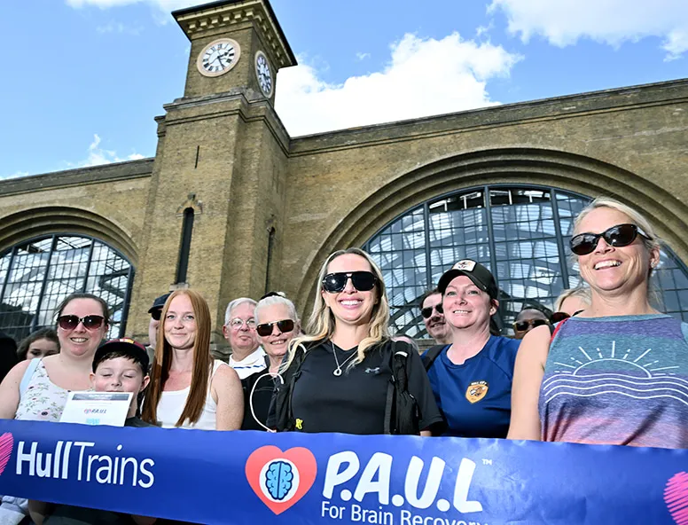 Hull Trains colleagues at the Walking the Route finish line at London Kings Cross