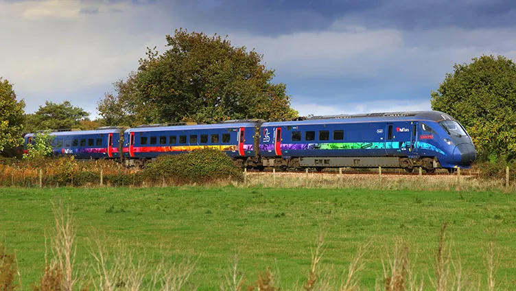 Hull Trains passing fields on route