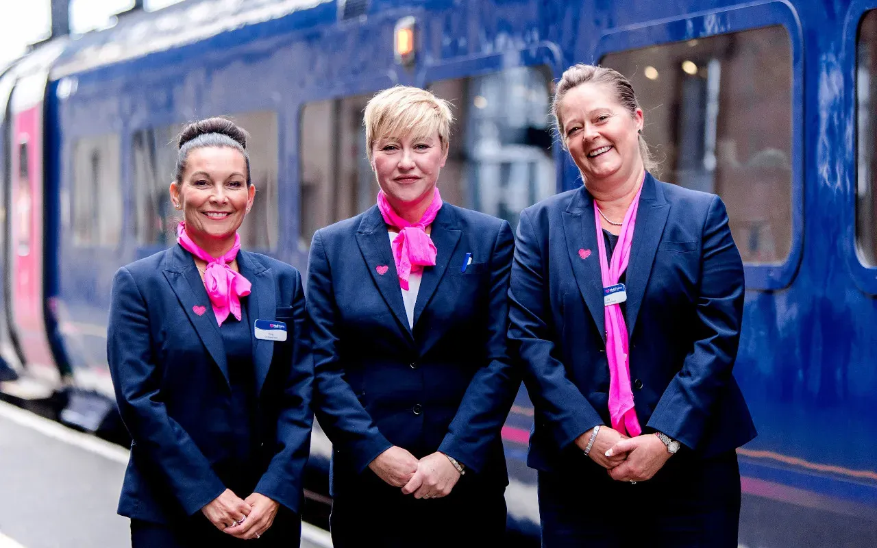 Hull Trains on board team outside train on platform