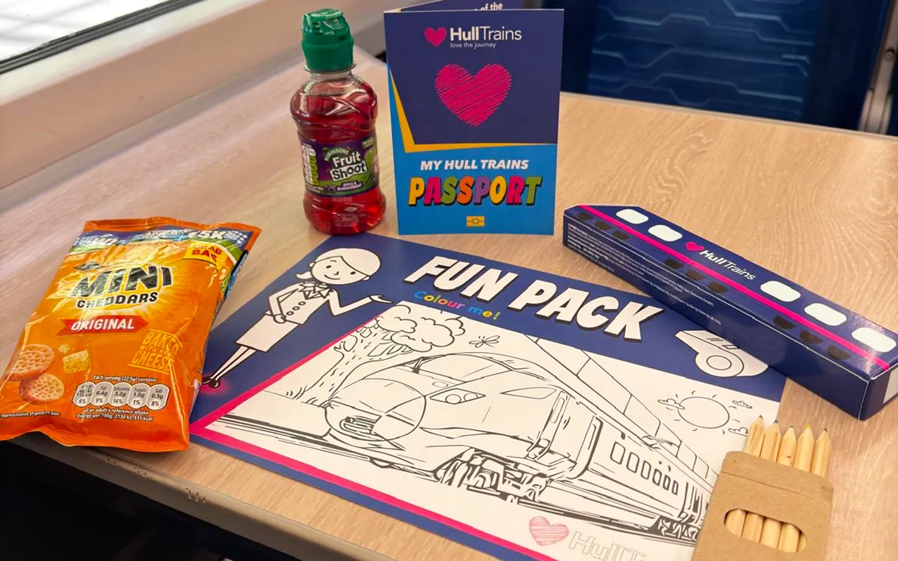 A photo of the items included in the kids meal deal onboard