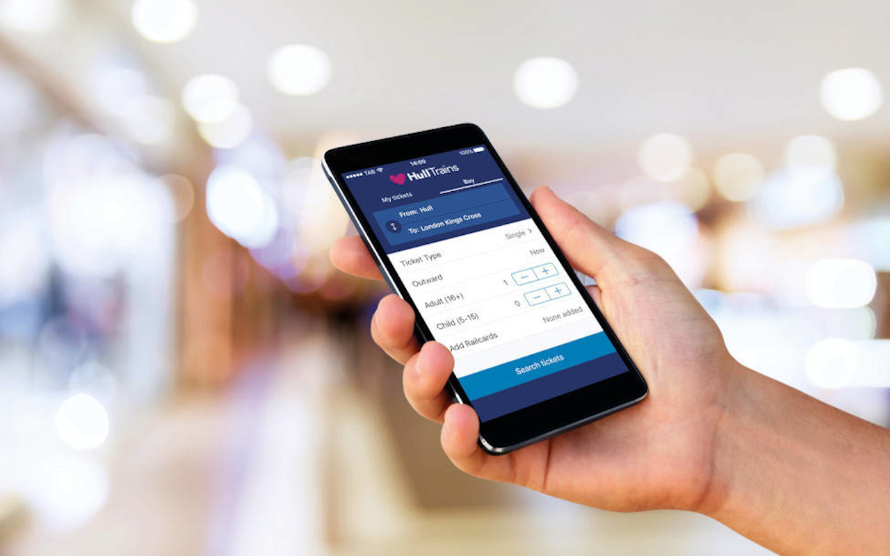 Hull Trains app on mobile phone